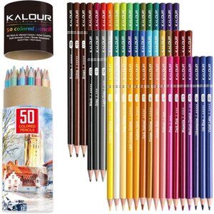 Premium Colored Pencils,Set of 50 Colors,Artists Soft Core